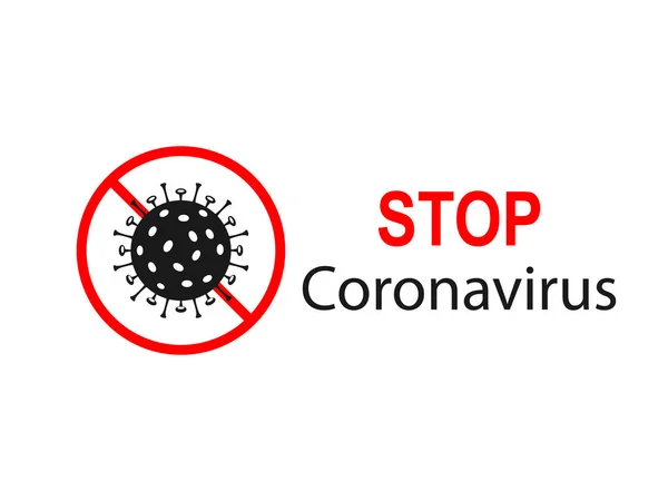 Vektor Ilustrasi Desain Datar Hentikan Ikon Coronavirus - Stok Vektor