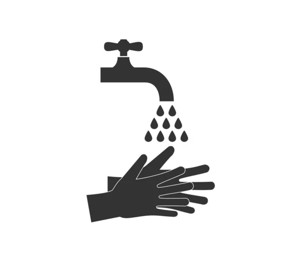 Εικονογράφηση Διάνυσμα Επίπεδη Σχεδίαση Εικονίδιο Πλύσης Χεριών — Διανυσματικό Αρχείο