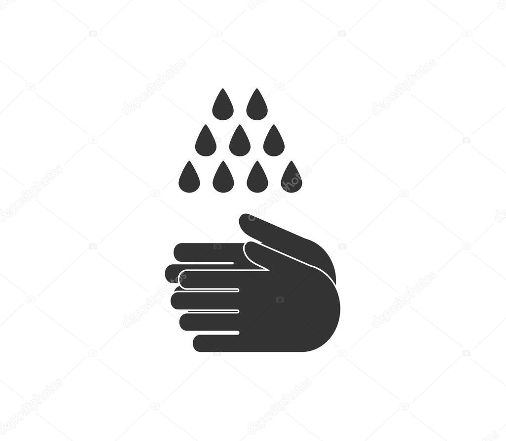 Vector illustration, flat design. Hand washing icon