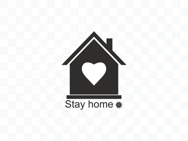 Икона "Оставайся дома". Векторная иллюстрация, плоский дизайн. — стоковый вектор