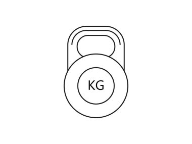 Vektör çizimi, düz tasarım. Kettlebell spor ağırlık simgesi