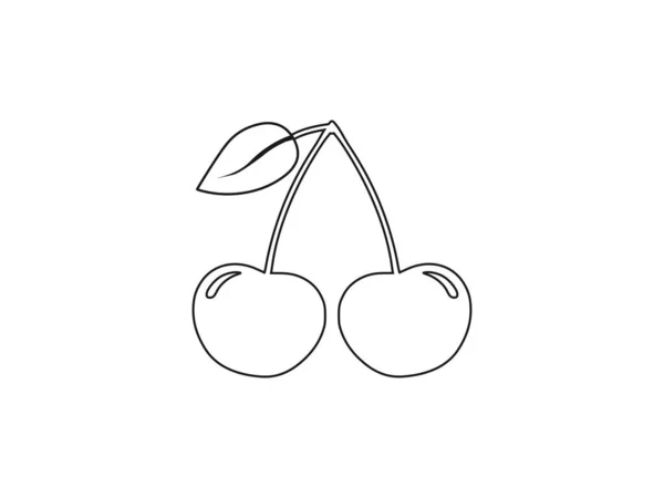 Vektor Illustration Flaches Design Kirschfrucht Ikone — Stockvektor