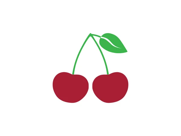 Illustration Vectorielle Design Plat Icône Cerise Fruit — Image vectorielle