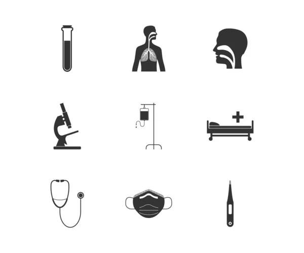 Vektor Illustration Flaches Design Medizinisches Symbolset Gesundheitswesen — Stockvektor