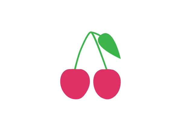 Cerise, icône des fruits. Illustration vectorielle, design plat . — Image vectorielle