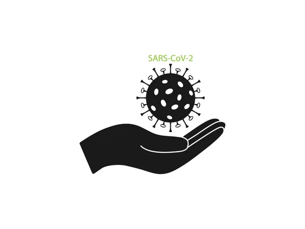 矢量插图 平面设计 Sars Cov2手图标 — 图库矢量图片