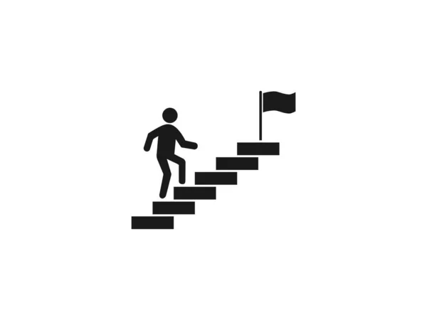 Vector Illustration Flat Design Stairs Stairwell Icon — Stock Vector