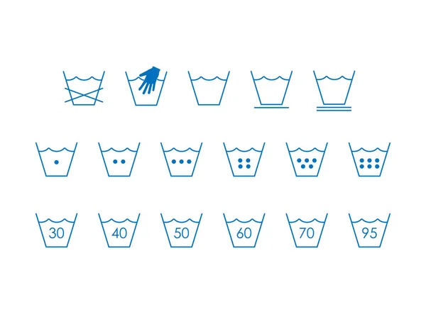 矢量插图 平面设计 洗衣店标志洗涤标志 — 图库矢量图片