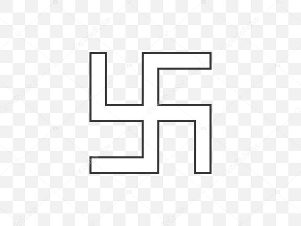 Vector illustration, flat design. Buddha nazi swastika icon