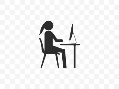 Ev simgesi Vektör illüstrasyonunda çalış, düz tasarım.