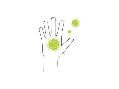 Vektör çizimi, düz tasarım. El virüsü simgesi