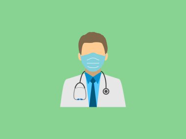 Vektör çizimi, düz tasarım. Doktor Sağlık Sağlığı ikonu