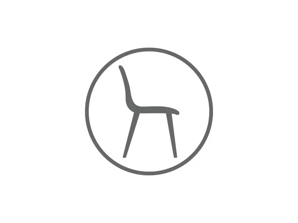 Židle, ikona nábytku. Vektorová ilustrace, plochý design. — Stockový vektor