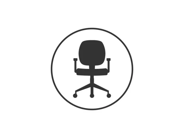 Ilustración Vectorial Diseño Plano Silla Oficina Icono Del Asiento — Vector de stock