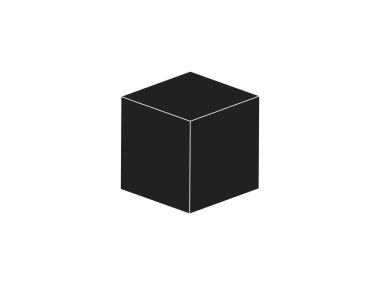 Vektör çizimi, düz tasarım. Kutu küp simgesi