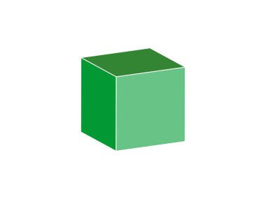 Vektör çizimi, düz tasarım. Kutu küp simgesi