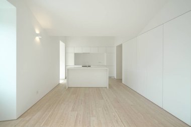 Modern çağdaş evin iç mutfağı.