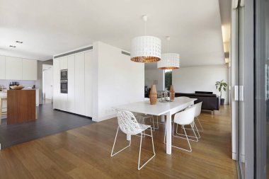 İç mekan, modern mobilya odası..