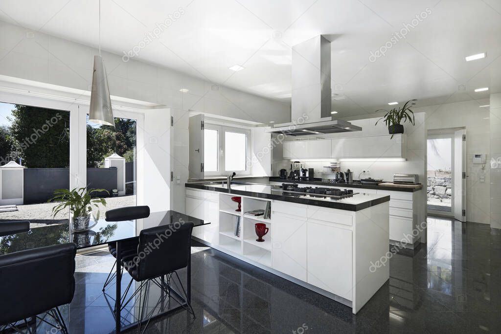 Interior kitchen of modern contemporary house