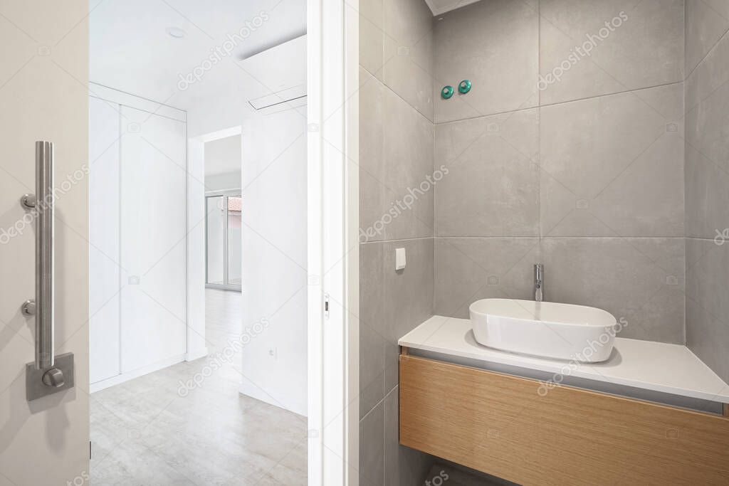 Home interior, modern bathroom.            