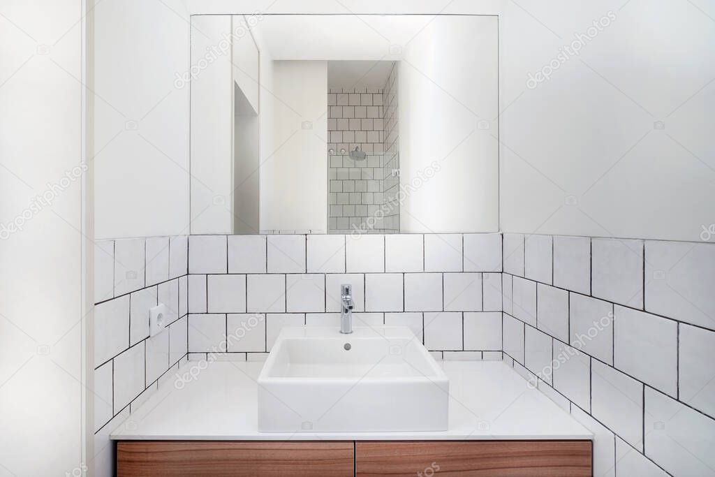 Home interior, modern bathroom.