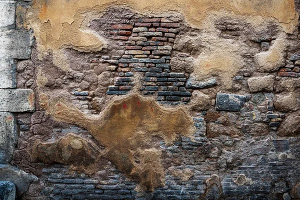 Red Brick Old Wall Cement Fragment Architecture — Stock Photo, Image