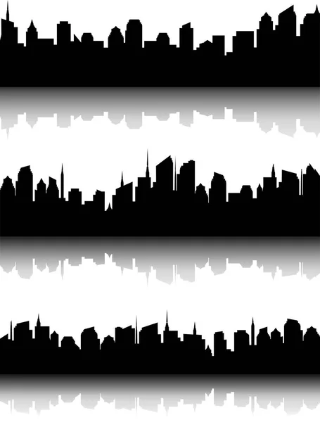 Conjunto de skyline de la ciudad de negocios — Vector de stock