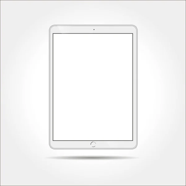 Realistiska Vit Tablett Mock Upp Isolerade Vit Bakgrund Tablett Ipade — Stock vektor
