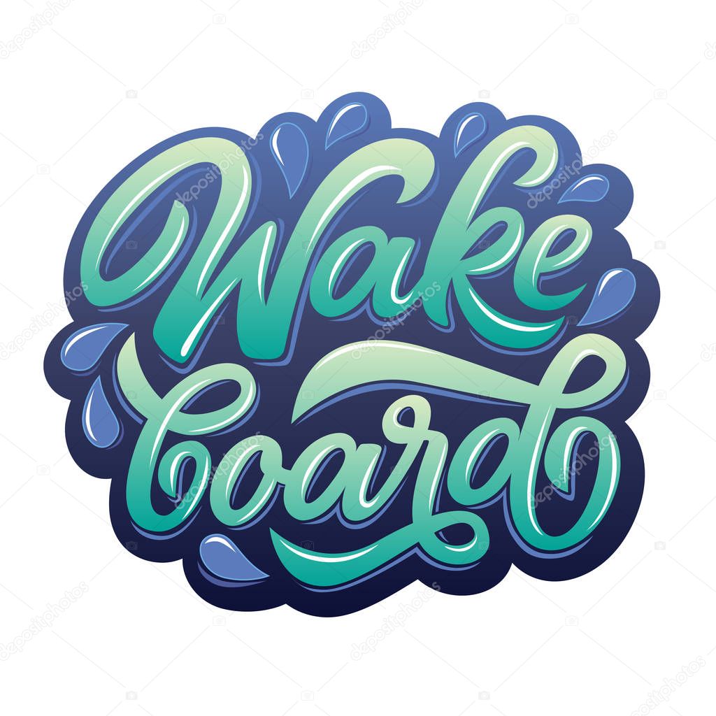 Vector lettering logo wakeboard club in graffity style for your unique design, printing on T-shirts or the Internet