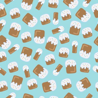 Vektör Paskalya kek ile seamless basit modeli. Ortodoks Paskalya tatili renkli arka plan kumaş, scrapbooking, hediye paketi ve duvar kağıtları için kağıt üzerine basım için.