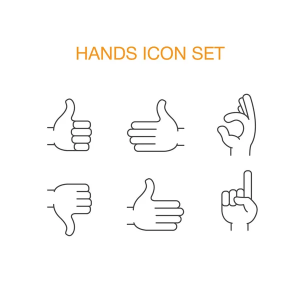 stock vector hands icon set