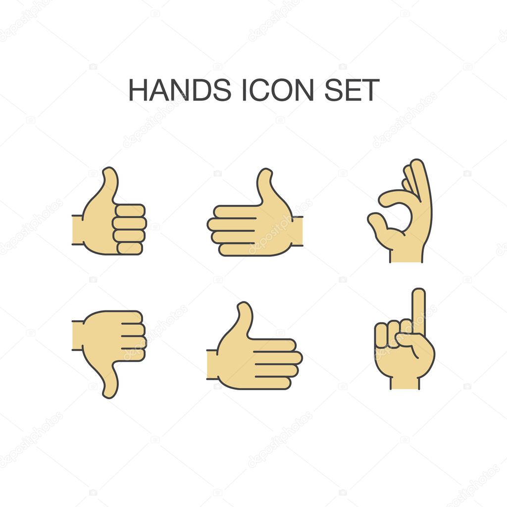 hands icon set