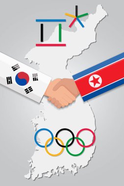 Kuzey Kore ve Güney Kore el sıkışma kış Olimeiada Logo
