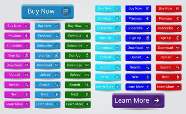 çok renkli web düğme kümesi