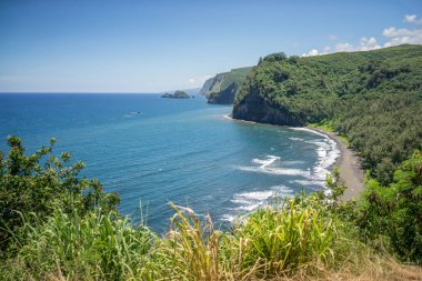 Büyük Hawaii Adası 'nda Pololu Vadisi manzarası