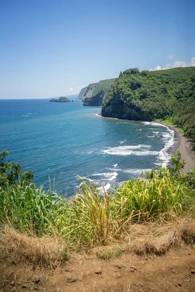 Büyük Hawaii Adası Nda Pololu Vadisi Manzarası — Stok fotoğraf