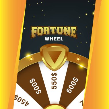 Gerçekçi 3D dönen şans çarkı, şanslı rulet vektör çizimi