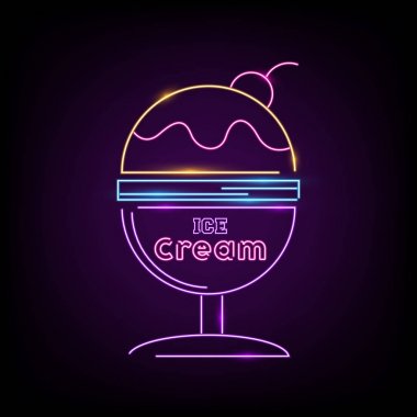 Dondurma neon tabela, parlak tabela, afiş ışık