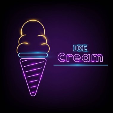 Dondurma neon tabela, parlak tabela, afiş ışık