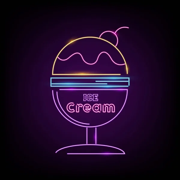 Dondurma neon tabela, parlak tabela, afiş ışık