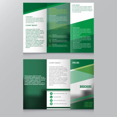 Broşür yeşil renklerde arka ve ön görünüm
