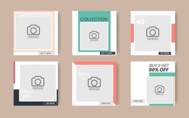 Sosyal medya afişi şablonu. Bunu sosyal ağlarda reklam yapmak için kullanın. Ürününüzün ve duyurularınızın reklamını yapın. Vektör illüstrasyonu