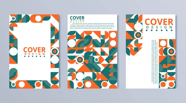 Conjunto de capas abstratas modernas, design de capas mínimas. Fundo geométrico colorido. ilustração vetorial — Vetor de Stock