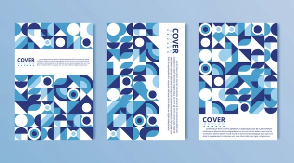 Conjunto de capas abstratas modernas, design de capas mínimas. Fundo geométrico colorido. ilustração vetorial — Vetor de Stock