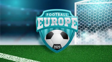 futbol 2020 dünya şampiyonası kupası arka plan futbol. Vektör çizimi