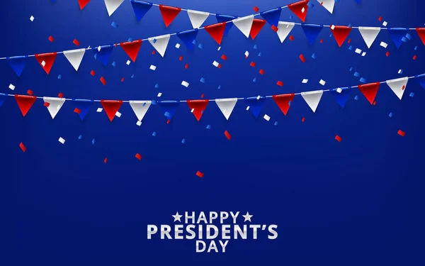 Αφίσα ημέρας πρόεδρος με κόκκινο και μπλε σχεδιασμό ημέρα ανεξαρτησίας σχεδιασμό. Εικονογράφηση διανύσματος — Διανυσματικό Αρχείο