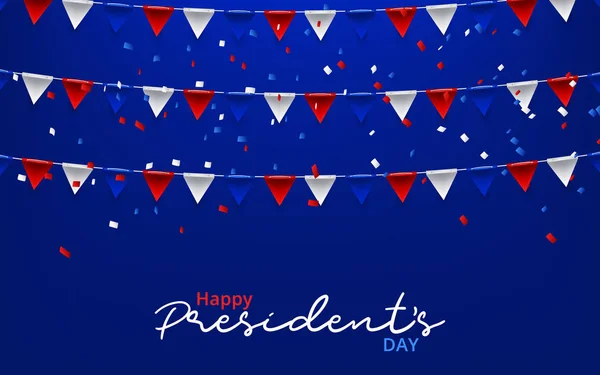 President day poster with red and blue design independence design day. Vector illustration — 스톡 벡터