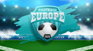 futbol 2020 dünya şampiyonası kupası arka plan futbol. Vektör çizimi