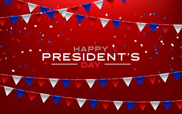 President day poster with red and blue design independence design day. Vector illustration — 스톡 벡터