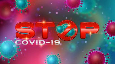 Covid-19 İmza ve Sembol, vektör İllüstrasyon konsepti Coronavirus COVID-19. Vektör illüstrasyonu